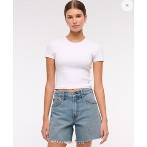 NWT Abercrombie & Fitch Dad Shorts 000/23‎ High Waist Casual Jean Shorts